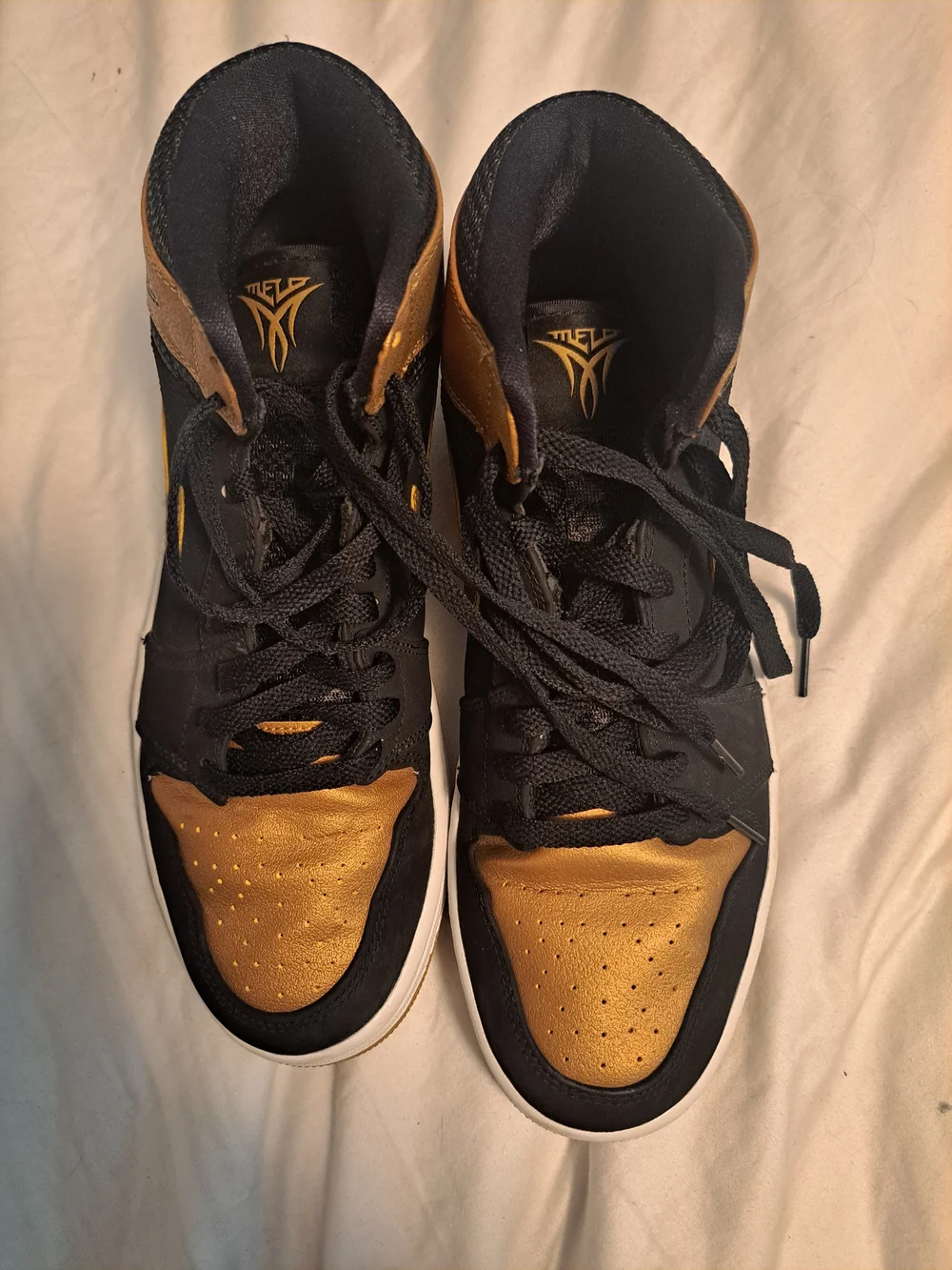 Jordan Men's High-Top Sneakers in Black and Gold